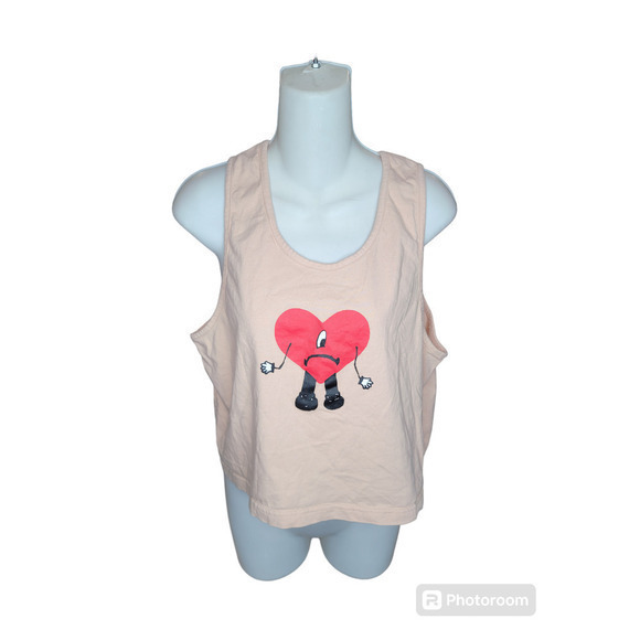 Bad Bunny Un Verano Sin Ti Official Merch‎ Crop Top Pink size Large Concert - Picture 1 of 6